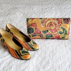 Vintage 1960s Style California Magdesians Booties Heels with Wallet